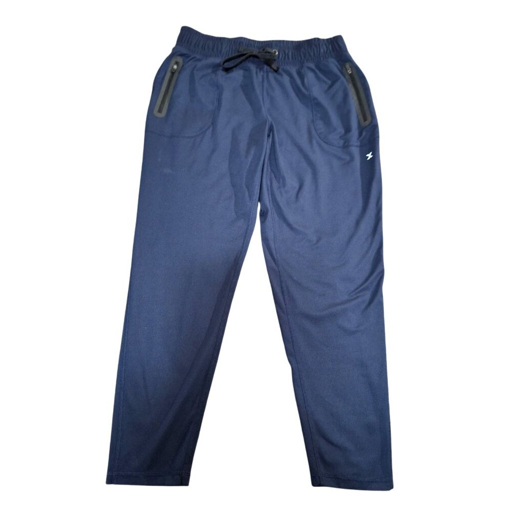 Xersion Pant Womens Medium Navy Blue Quick-Dri Poly Spandex Joggers 30"x27"